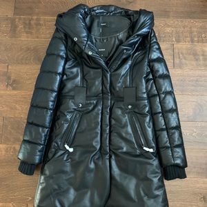 Rudsak Leather Hooded Puffer Coat